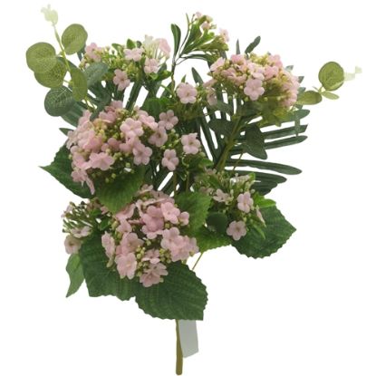 Picture of 48cm BUDDING HYDRANGEA AND FOLIAGE BOUQUET LIGHT PINK