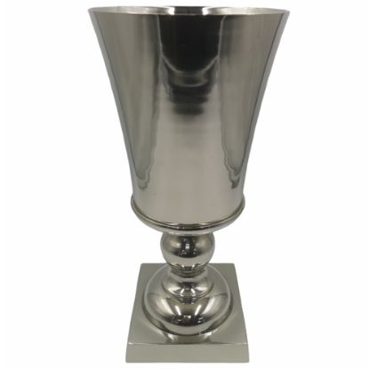 Picture of 46cm LARGE HEAVY METAL URN VASE NICKEL PLATED
