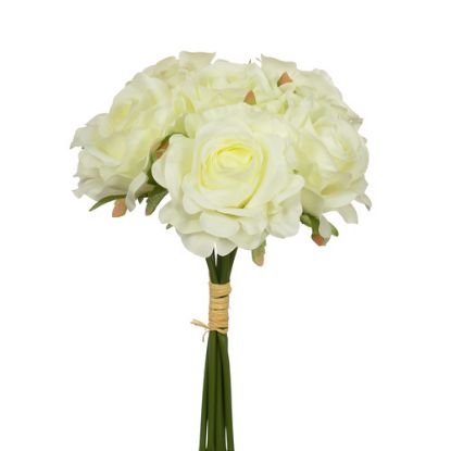 Picture of 26cm ROSE BUNDLE (6 HEADS) IVORY