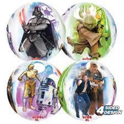 Picture of ANAGRAM 16 INCH FOIL BALLOON - ORBZ ROUND STAR WARS 4 SIDED
