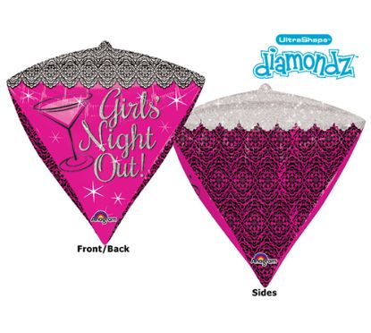 Picture of ANAGRAM 17 INCH FOIL BALLOON - DIAMONDZ GIRLS NIGHT OUT