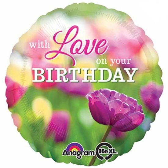 Picture of ANAGRAM 17 INCH FOIL BALLOON - WITH LOVE ON YOUR BIRTHDAY