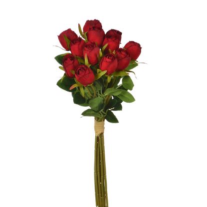 Picture of 45cm ROSEBUD BUNDLE (12 HEADS) RED