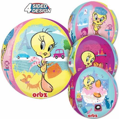 Picture of ANAGRAM 16 INCH FOIL BALLOON - ORBZ ROUND TWEETY 4 SIDED