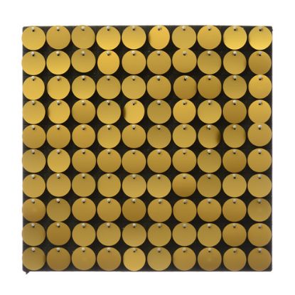 Picture of SEQUIN WALL PANEL 30cm X 30cm ROUND SEQUINS NEW GOLD