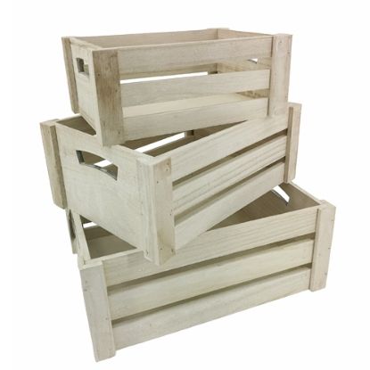 Picture of SET OF 3 WOODEN CRATES