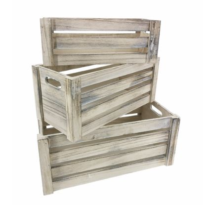 Picture of SET OF 3 WOODEN CRATES