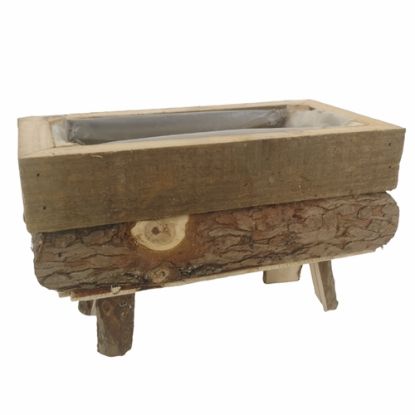 Picture of 27cm RECTANGULAR WOODEN PLANTER WITH LEGS