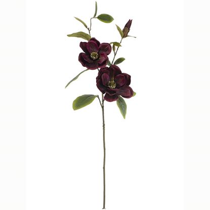 Picture of 84cm LARGE MAGNOLIA SPRAY DRY COLOUR BURGUNDY
