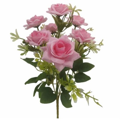 Picture of 37cm ROSE AND FOLIAGE BUSH PINK