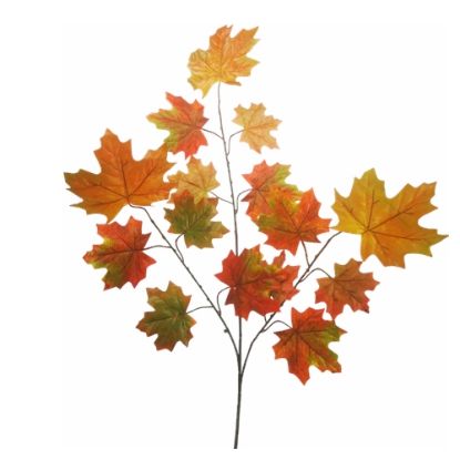 Picture of 72cm LARGE AUTUMN MAPLE LEAF SPRAY (15 LEAVES) ORANGE/RED/GREEN X 6pcs
