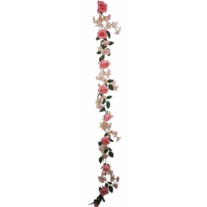 Picture of 182cm ROSE AND HYDRANGEA GARLAND PINK