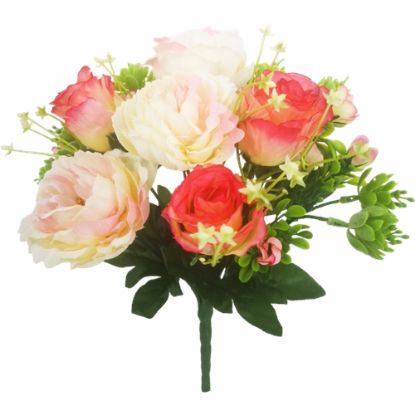 Picture of 31cm ROSE AND PEONY BUSH PINK/IVORY