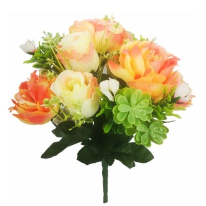 Picture of 31cm ROSE AND PEONY BUSH PEACH