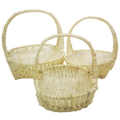 Picture of SET OF 3 OVAL PLANTING BASKETS NATURAL