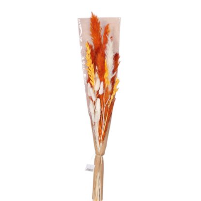 Picture of DRIED FLOWER BOUQUET - BURNT ORANGE/IVORY