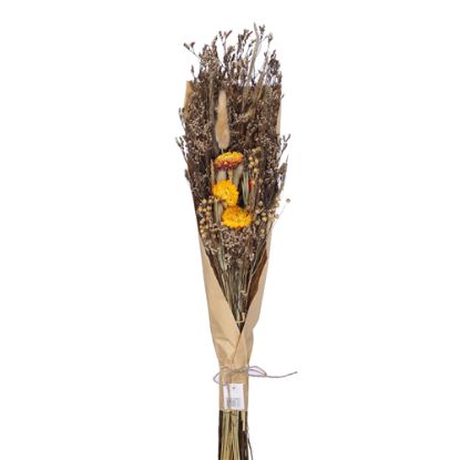 Picture of DRIED FLOWER MIXED BOUQUET - NATURAL/YELLOW/ORANGE