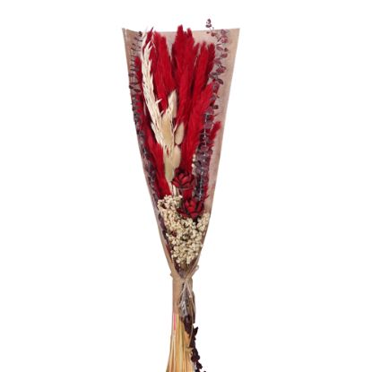 Picture of DRIED FLOWER LARGE MIXED BOUQUET - RED/CREAM