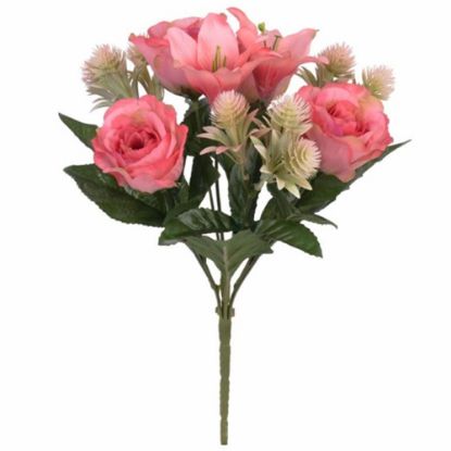 Picture of 32cm ROSE AND LILY MIXED BUSH PINK