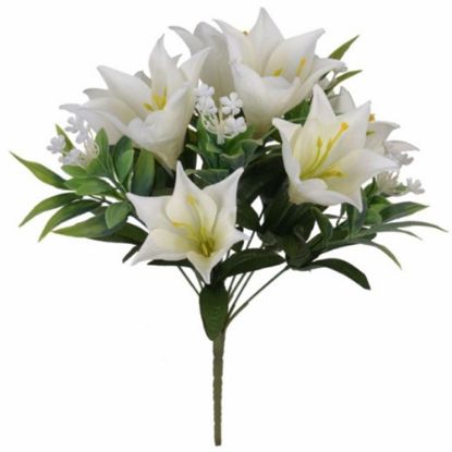 Picture of 37cm EASTER LILY BUSH IVORY