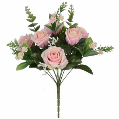 Picture of 38cm ROSE AND EUCALYPTUS BUSH PINK