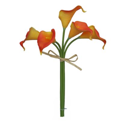 Picture of 35cm REAL TOUCH CALLA LILY BUNDLE (5 STEMS) ORANGE