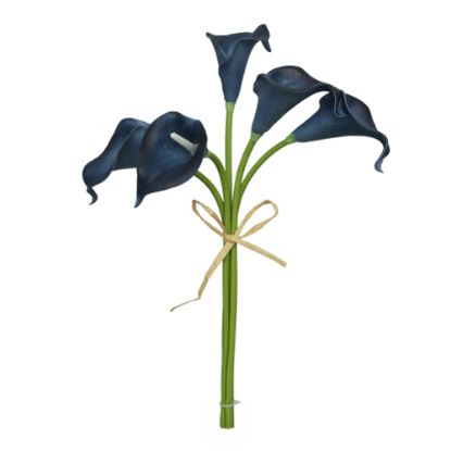 Picture of 35cm REAL TOUCH CALLA LILY BUNDLE (5 STEMS) NAVY BLUE