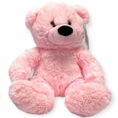 Picture of 28cm (11 INCH) SITTING BABY GIRL BEAR WITH RIBBON BOW PINK
