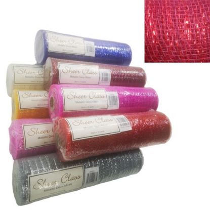 Picture of POLY DECO MESH 26cm (10 INCH) X 10yards METALLIC BURGUNDY