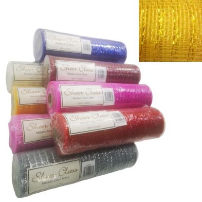 Picture of POLY DECO MESH 26cm (10 INCH) X 10yards METALLIC GOLD