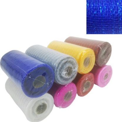Picture of POLY DECO MESH 15cm (6 INCH) X 10yards METALLIC ROYAL BLUE