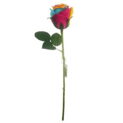 Picture of 50cm FRESH TOUCH SINGLE ROSEBUD RAINBOW