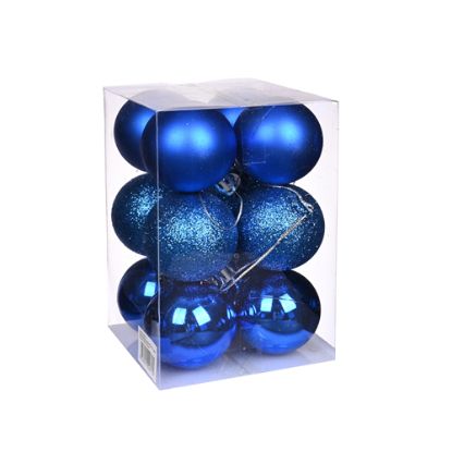 Picture of 5cm CHRISTMAS BAUBLES ASSORTED ROYAL BLUE X 12pcs
