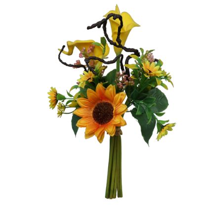 Picture of 30cm SUNFLOWER AND CALLA LILY BUNDLE YELLOW