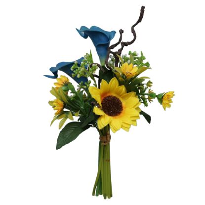 Picture of 30cm SUNFLOWER AND CALLA LILY BUNDLE YELLOW/BLUE