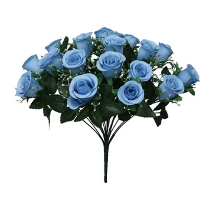 Picture of 36cm ROSEBUD BUSH (18 HEADS) BLUE