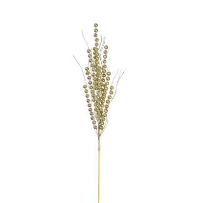 Picture of 46cm GLITTERED BERRY AND GRASS SPRAY GOLD