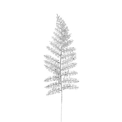 Picture of 43cm GLITTERED FERN SPRAY SILVER X 6pcs