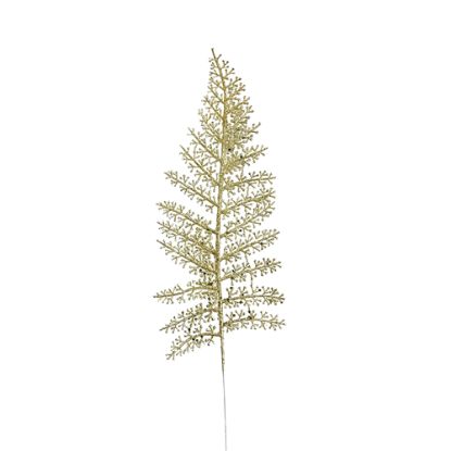 Picture of 43cm GLITTERED FERN SPRAY GOLD X 6pcs