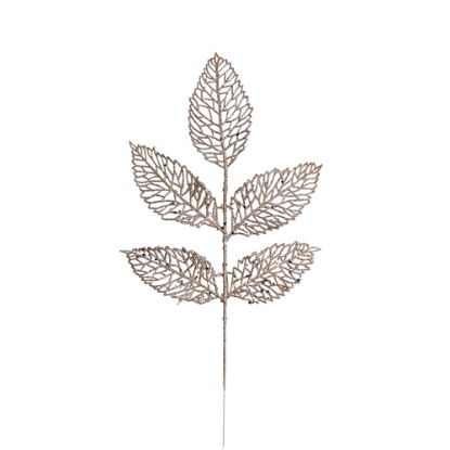 Picture of 45cm GLITTERED LEAF SPRAY CHAMPAGNE X 6pcs