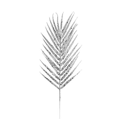 Picture of 42cm GLITTERED FERN SPRAY SILVER X 6pcs
