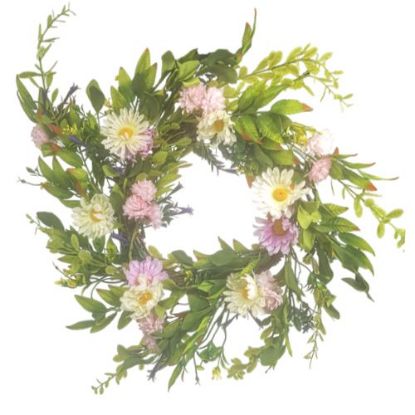 Picture of 22 INCH (56cm) SPRING WREATH IVORY/PINK
