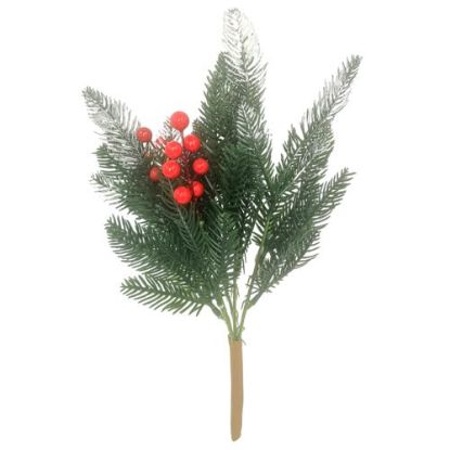 Picture of 42cm SPRUCE BUSH WITH SNOW AND BERRIES GREEN/RED