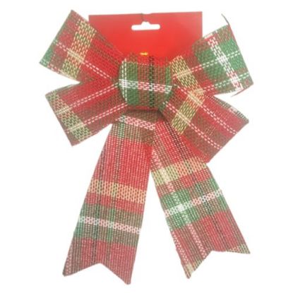 Picture of 30cm LARGE CHRISTMAS BOW TARTON RED/GREEN