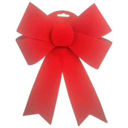 Picture of 30cm LARGE CHRISTMAS BOW VELVET EFFECT RED