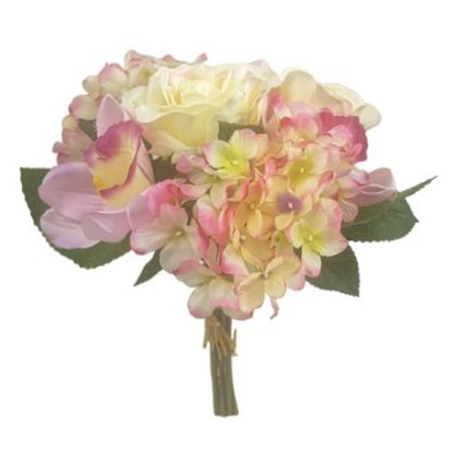 Picture of 32cm ROSE HYDRANGEA AND ORCHID BOUQUET PINK