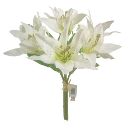 Picture of 37cm LILY BUNDLE (7 STEMS) IVORY