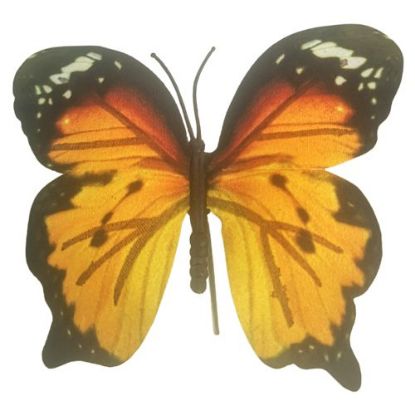 Picture of 8cm BUTTERFLY ON WIRE ORANGE/BLACK X 36pcs