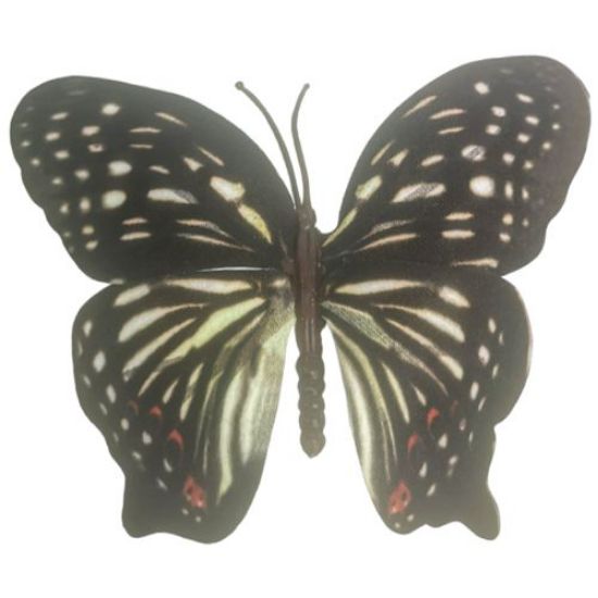 Picture of 8cm BUTTERFLY ON WIRE BLACK X 36pcs