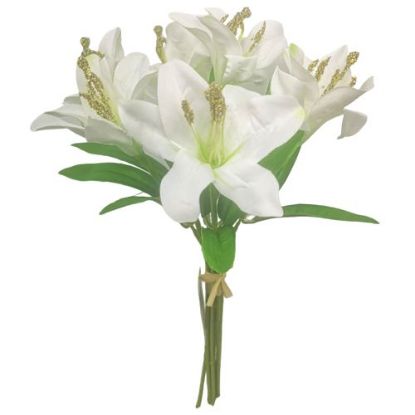 Picture of 35cm LILY BUNDLE (7 STEMS) IVORY